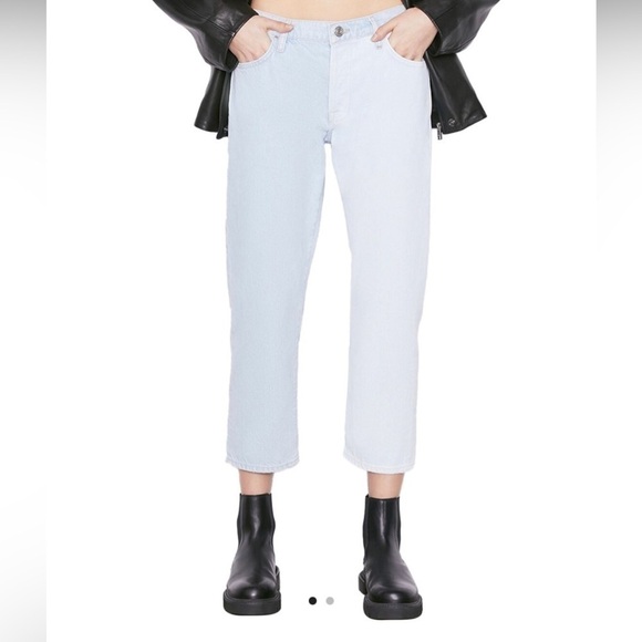 NEW FRAME Le Slouch Crop Split Screen Denim Jeans Size 27 - Picture 7 of 10